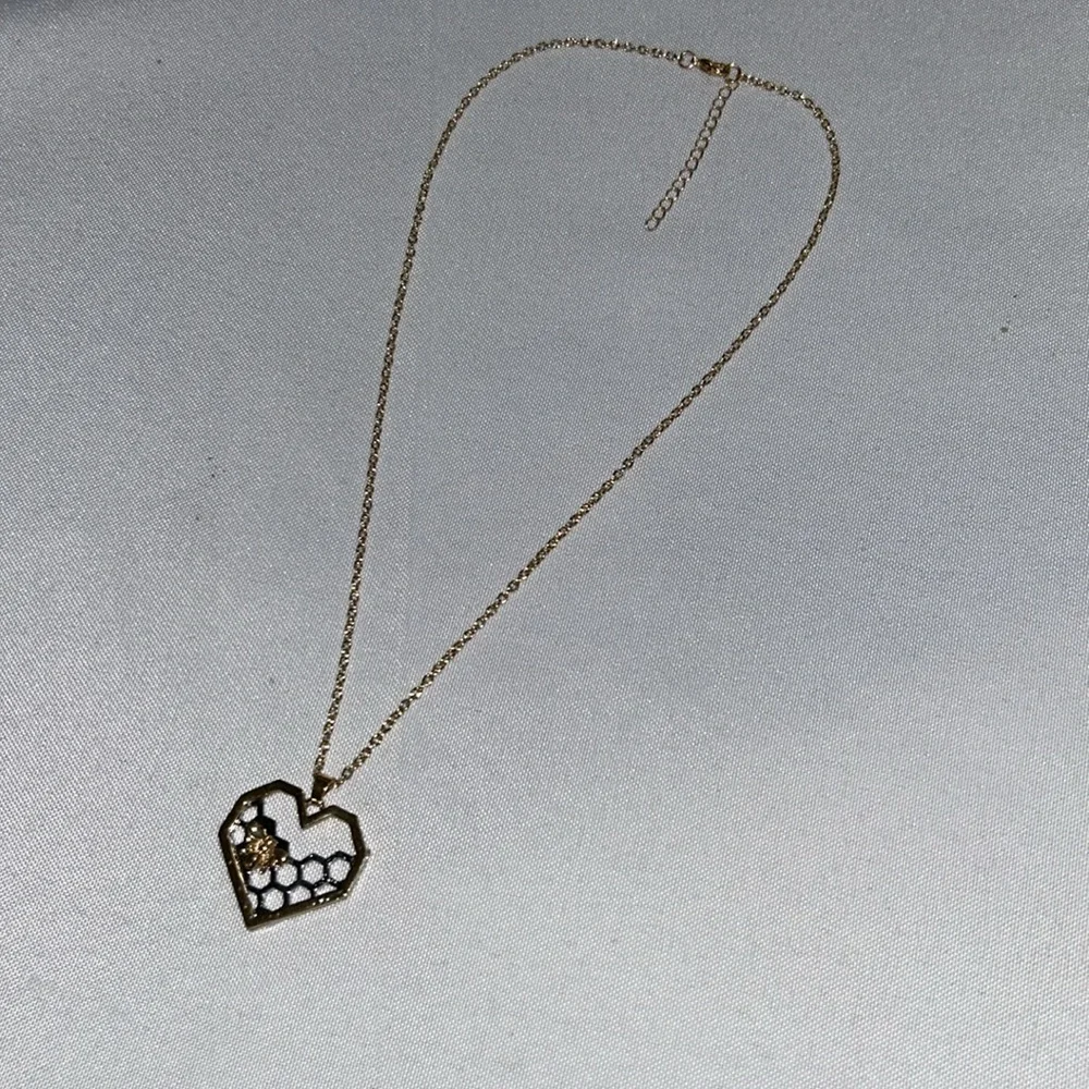Heart with Bee & Honeycomb Necklace - Picture 6 of 9